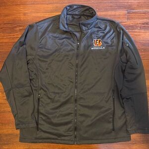 #640 CINCINNATI BENGALS DARK CHARCOAL GRAY JACKET FULL ZIP UP!